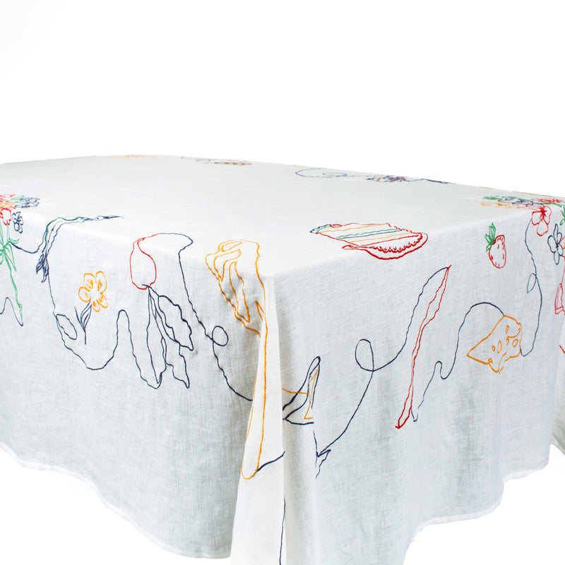 Misette | Fête Linen Embroidered Tablecloth