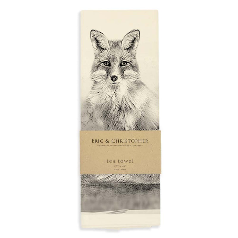 Eric and Christopher | Tea Towels - Fox, a cotton tea towel from a historic factory, ideal for kitchen use, combining elegance with functionality.