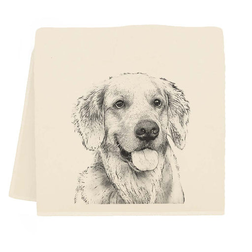Eric and Christopher Tea Towels - Golden Retriever 2, crafted from sustainable cotton in a historic factory, ideal for elegant yet practical kitchen use.