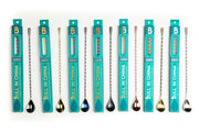 Bull in China | Teardrop Barspoons - Silver - featuring a twisted handle for grip and weighted end, ideal for professional and home bar use.