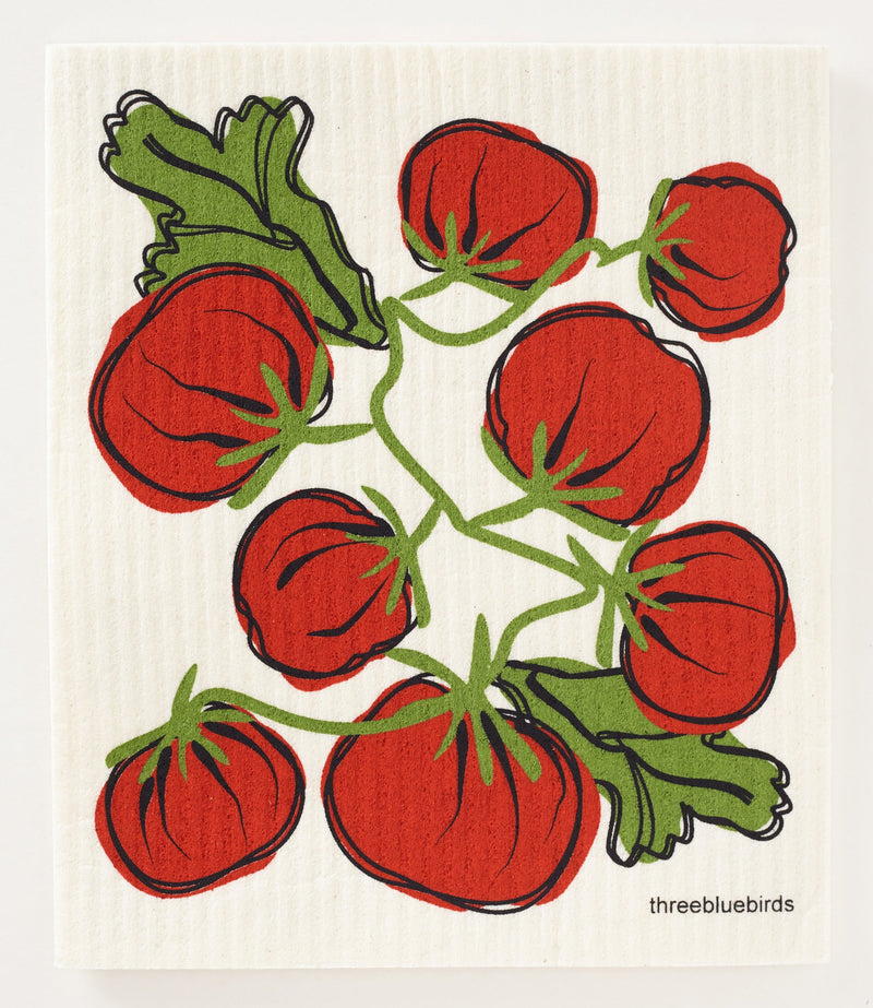 Three Bluebirds Swedish Dishcloths | Tomatoes Swedish Dishcloth