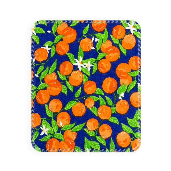 Marley's Monsters UNpaper® Towels - Vintage Oranges, a 12-pack of reusable, high-quality cotton flannel towels for eco-friendly cleaning, reducing waste and saving money.
