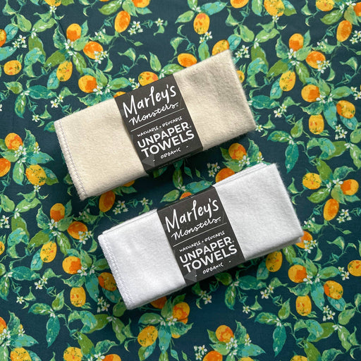 Marley's Monsters UNpaper® Towels Organic Refill Pack, 6-pack, displayed neatly for eco-friendly kitchen use, complementing Athens Cooks' sustainable kitchen offerings.