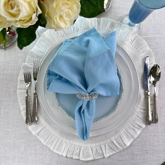 Arte Italica & Crown Linen Designs | Washed Linen Napkin Sets - Royal Blue