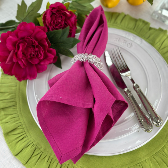 Arte Italica & Crown Linen Designs | Washed Linen Napkin Sets, Harvest Gold