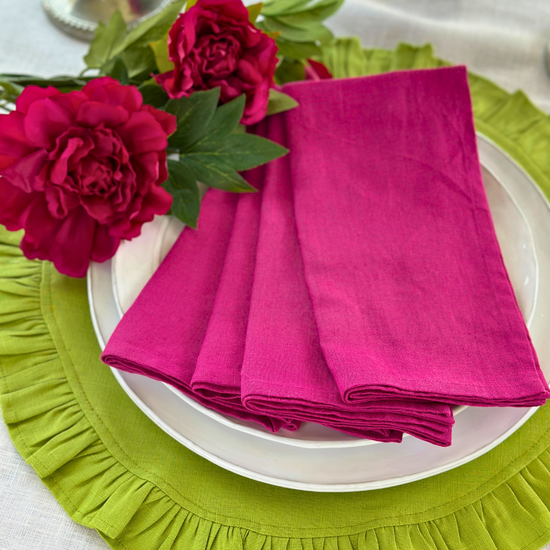 Arte Italica & Crown Linen Designs | Washed Linen Napkin Sets - Royal Blue
