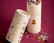Flouwer Co. | Floral Garnishing Salt in eco-friendly packaging, showcasing sea salt blended with edible flower petals and herbs, awarded 2023 sofi™ GOLD.