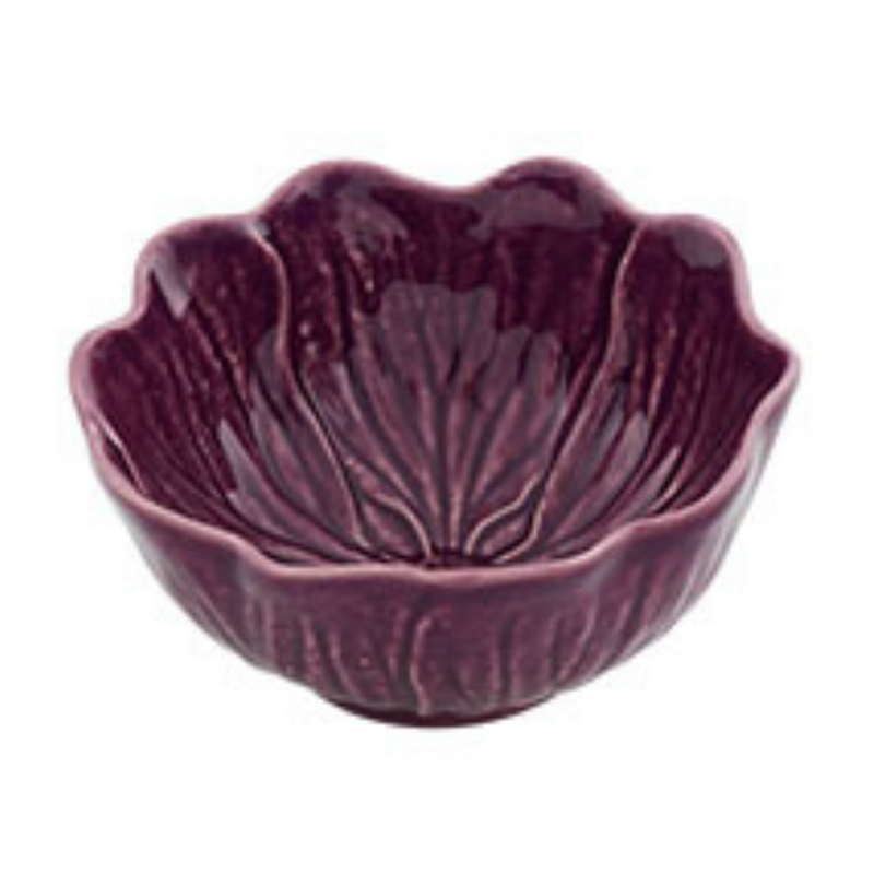 Bordallo Pinheiro | Flora Small Bowl - Purple, featuring intricate floral and insect designs, ideal for enhancing tableware collections with nature-inspired elegance.