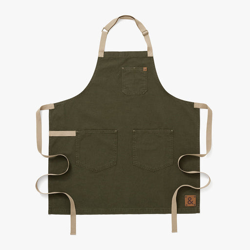 Hedley & Bennett Essential Apron, Vintage Wash Mosswood — front view