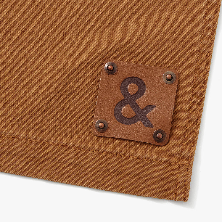 Hedley & Bennett Essential Apron, Vintage Wash Tobacco Leaf — fabric and construction detail