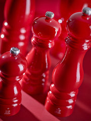 Peugeot | Paris Chef u'Select Passion Red Pepper Mill, 12 inches, featuring a glossy hourglass body with adjustable grind settings, showcases premium craftsmanship from France.