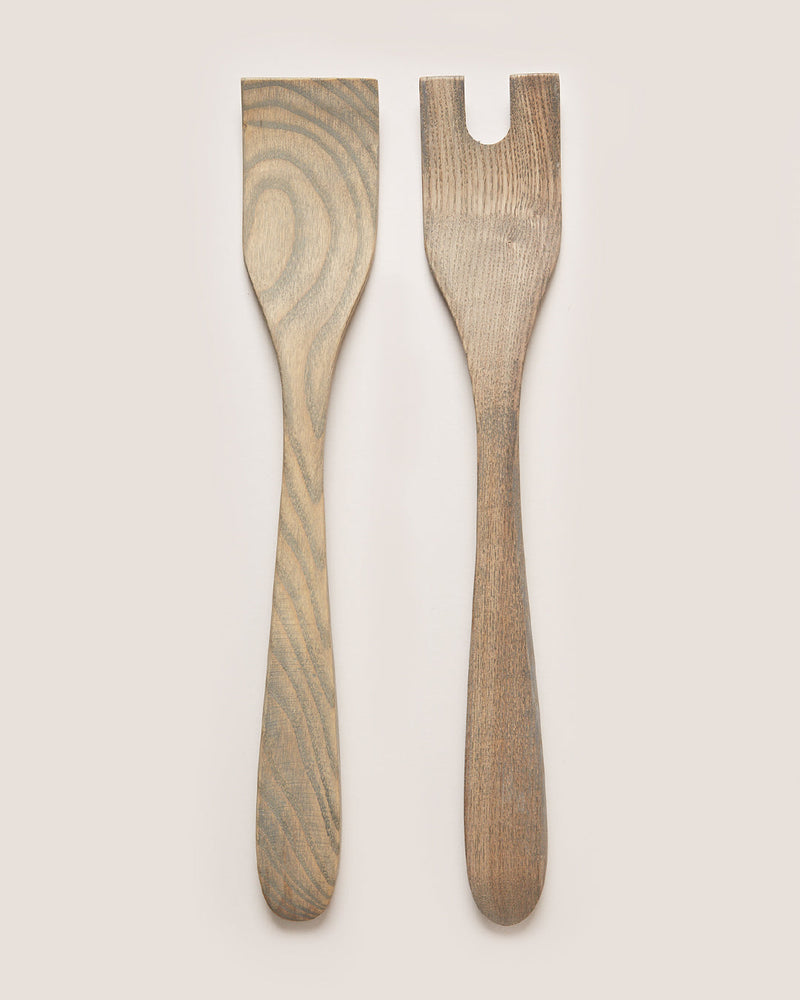 Farmhouse Pottery | Crafted Salad Servers, Grey