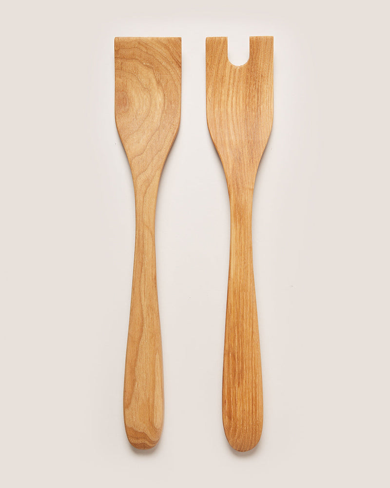 Farmhouse Pottery | Crafted Salad Servers - Natural