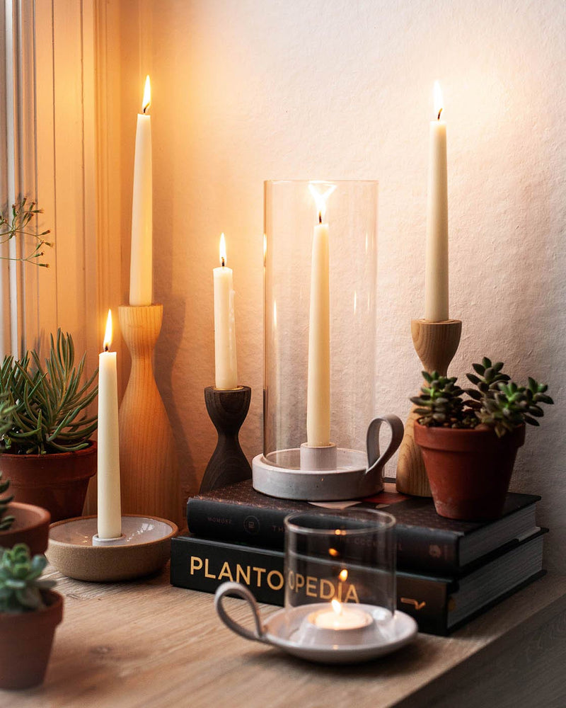 Farmhouse Pottery | Pantry Candlesticks - Medium White