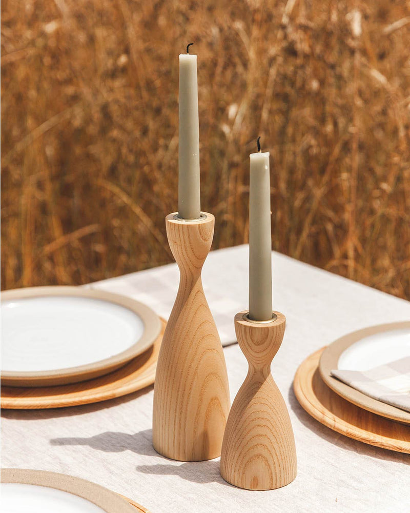 Farmhouse Pottery | Pantry Candlesticks - Medium White