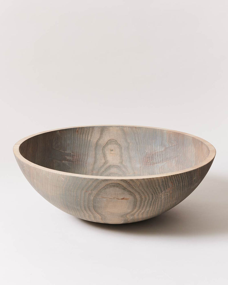 Farmhouse Pottery | Crafted Wooden Bowls, 15 Inch, Grey