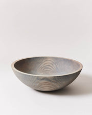 Farmhouse Pottery | Crafted Wooden Bowls - 17 Inches Grey: A lathe-turned wooden bowl with distinct grain patterns, ideal for salads or decor, embodying a farm-to-table ethos.