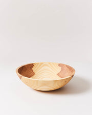 Farmhouse Pottery | Crafted Wooden Bowls - 12 Inches Natural, showcasing a single-piece wooden design with visible grain, ideal for serving salads or as a decorative kitchen piece.