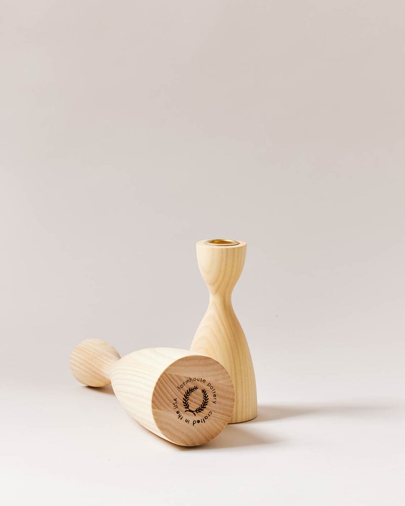 Farmhouse Pottery | Pantry Candlesticks - Medium White
