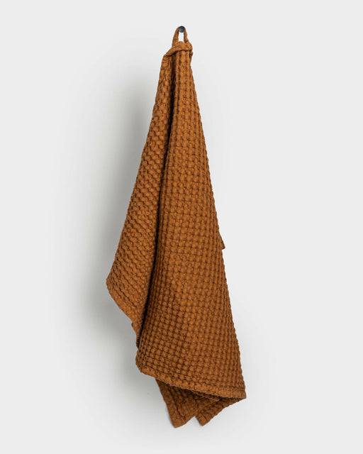 MagicLinen | Waffle Kitchen Towels - Dusty Blue - Large, featuring a waffle weave for enhanced absorbency and quick drying, ideal for a stylish and functional kitchen.
