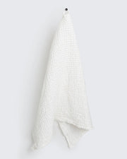 MagicLinen Waffle Kitchen Towels - Dusty Blue - Large, featuring a waffle weave for enhanced absorbency and durability. Ideal for elevating your kitchen experience with style and functionality.