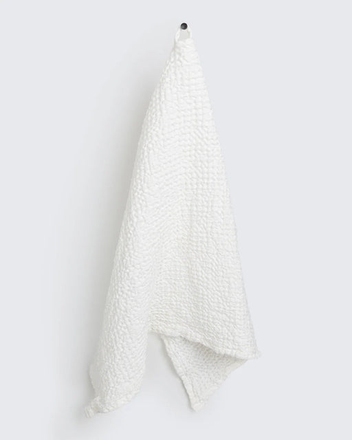 MagicLinen Waffle Kitchen Towels - Dusty Blue - Large, featuring a waffle weave for enhanced absorbency and durability. Ideal for elevating your kitchen experience with style and functionality.