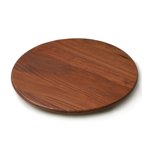 J.K. Adams Walnut Lazy Susan - Large 18 with a smooth swivel base, perfect for elegant serving and sharing on any dining table or kitchen island.