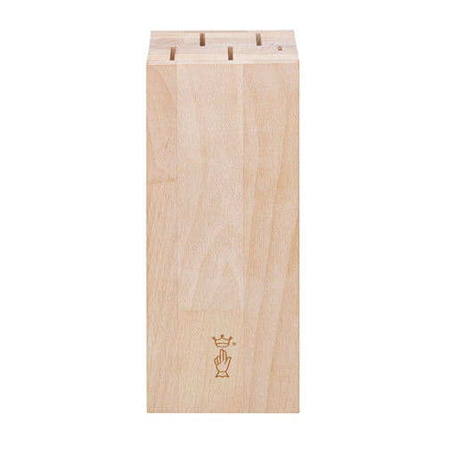 Opinel | 5-Slot Beech Wood Knife Block with silicone pads, showcasing Italian craftsmanship. Ideal for safely storing various kitchen knives on any countertop.
