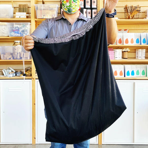 Marley's Monsters Washable Pail Liner - Large, reusable PUL fabric liner with drawstring and side strap for versatile use in kitchens or camping.