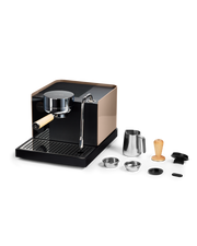 FELLOW | Espresso Series 1, Malted Chocolate + Maple, semi-automatic machine with accessories for professional home espresso, showcased at Athens Cooks.