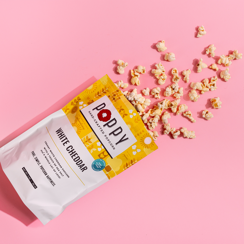 Poppy Handcrafted Popcorns | White Cheddar