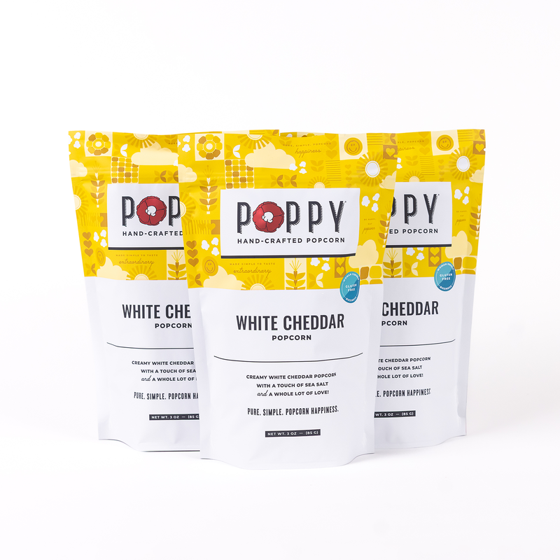 Poppy Handcrafted Popcorns | White Cheddar