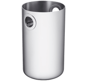 Christofle | Wine Cooler, Stainless Steel: A sleek, cylindrical cooler with side handles, ideal for keeping wine or small champagne bottles chilled. Perfect for home bars.