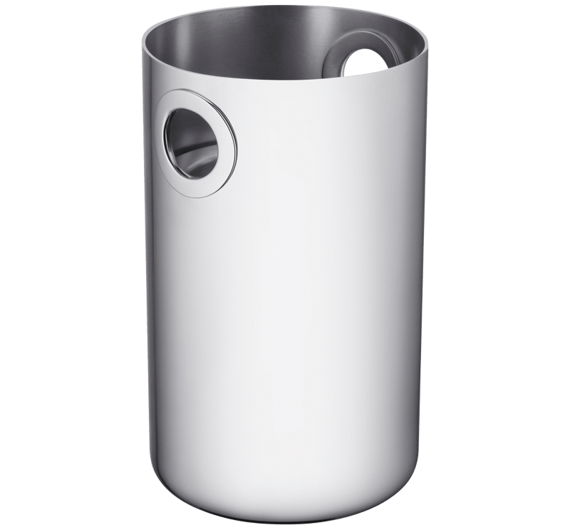 Christofle | Wine Cooler, Stainless Steel: A sleek, cylindrical cooler with side handles, ideal for keeping wine or small champagne bottles chilled. Perfect for home bars.