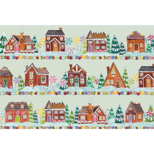 Hester & Cook | Winter Holiday Collection - Gingerbread House Placemat, featuring whimsical holiday designs, perfect for festive table settings.