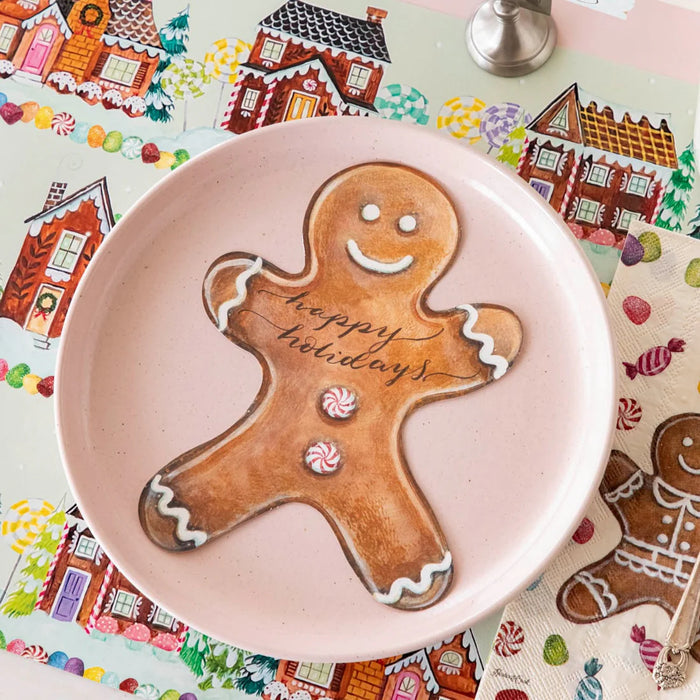Gingerbread Man Table Accents from Hester & Cook's Winter Holiday Collection, featuring whimsical holiday designs by Elizabeth Foster, perfect for festive table settings.