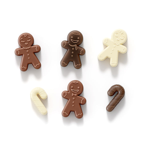 Zoku | Holiday Chocolate Mold featuring gingerbread and candy-cane shapes, ideal for festive treats and gifts, available at Athens Cooks.