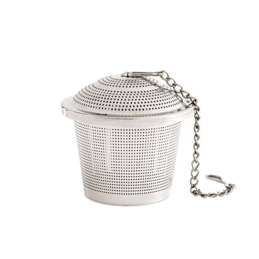 HIC Kitchen Barrel Tea Infuser, Large; a stainless-steel mesh infuser with chain, ideal for steeping loose-leaf tea. Perfect for kitchen enthusiasts.