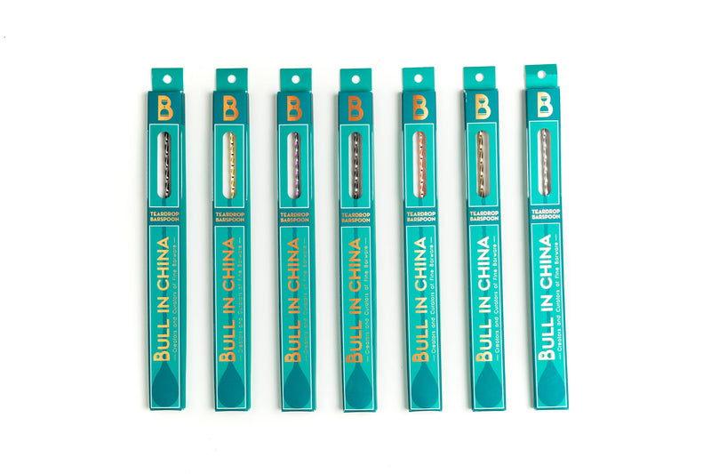 Bull in China | Teardrop Barspoons - Silver - features a twisted handle for grip and a weighted end, ideal for professional or home bar use.