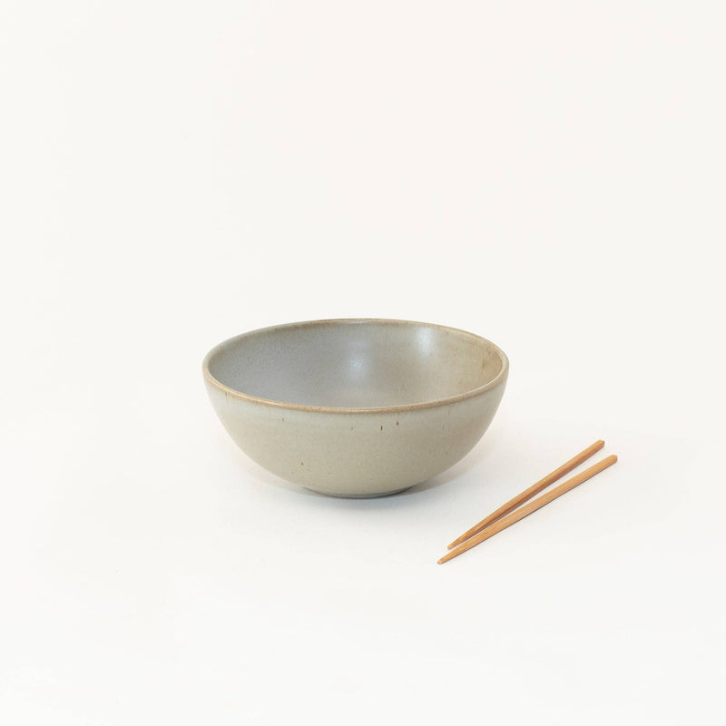 Sarah Kersten - Ramen Bowl: Klamath Wheat on a white surface with wooden chopsticks, perfect for noodles, salads, or side dishes.