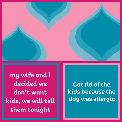 Drinks on Me - NAPKIN Allergic: Humorous cocktail napkin featuring a two-panel joke, perfect for parties and entertaining. Double-sided with different fun sentiments.