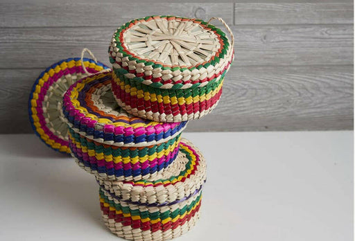 Mexican Woven Palm Tortilla Basket.