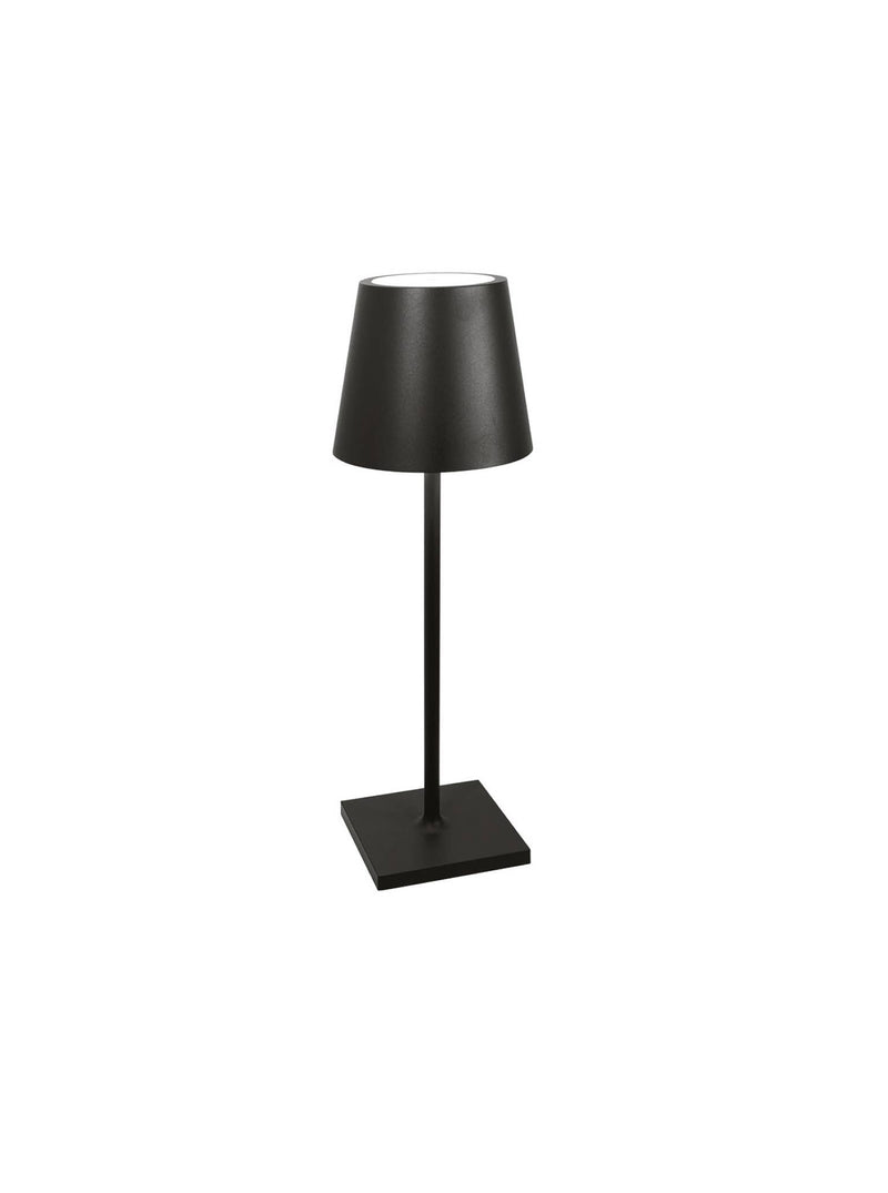 Zafferano America - Poldina Pro L Desk Lamp: Rust, featuring a sleek cone-shaped shade on a slender stem with dimmable LED, ideal for versatile indoor/outdoor use.