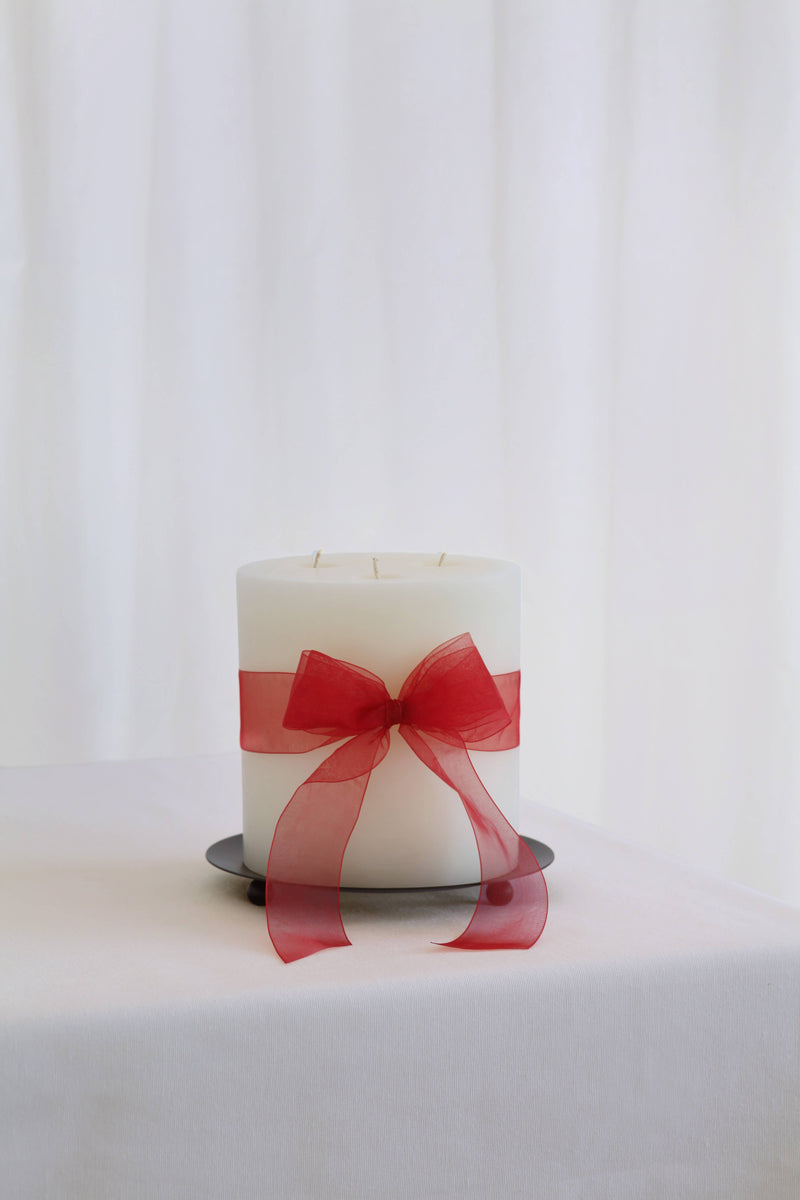 Mo&Co Home | 200h Burn GRAND Beeswax Pillar Candle Natural White