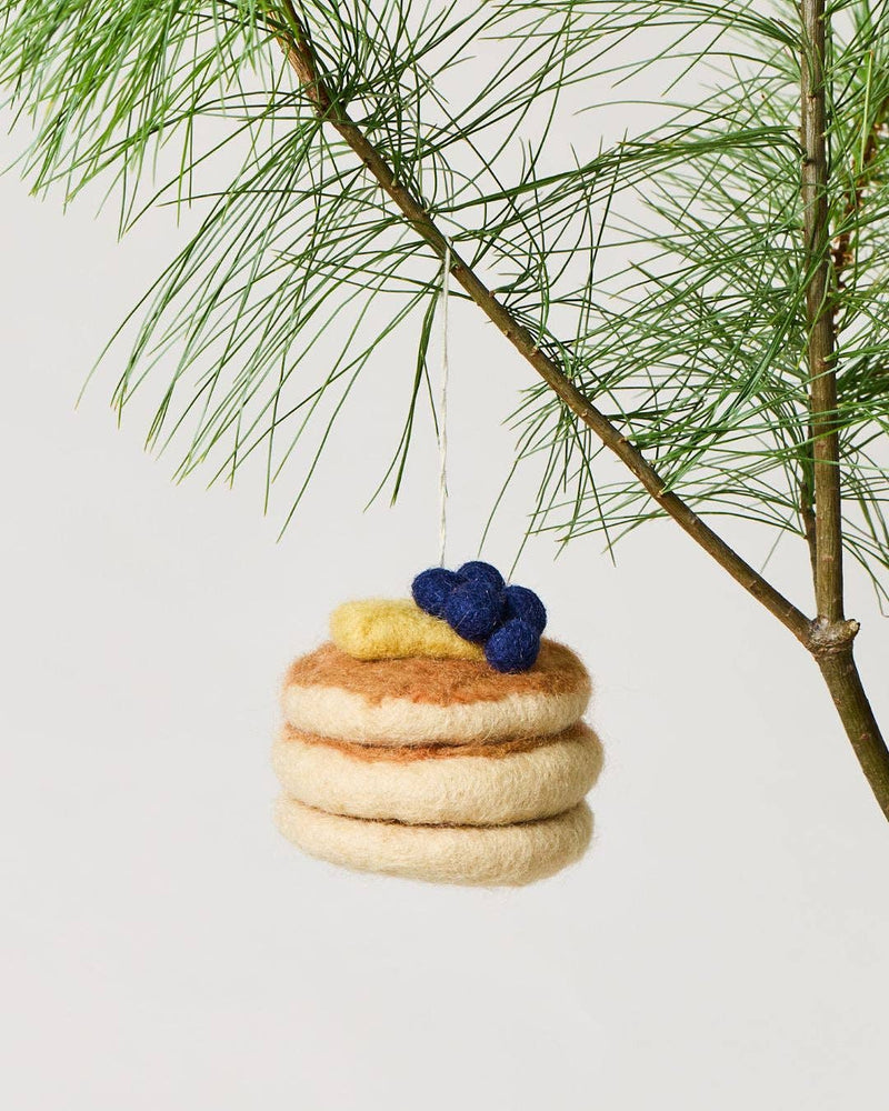 Farmhouse Pottery | Felted Breakfast Ornament, Pancake Stack