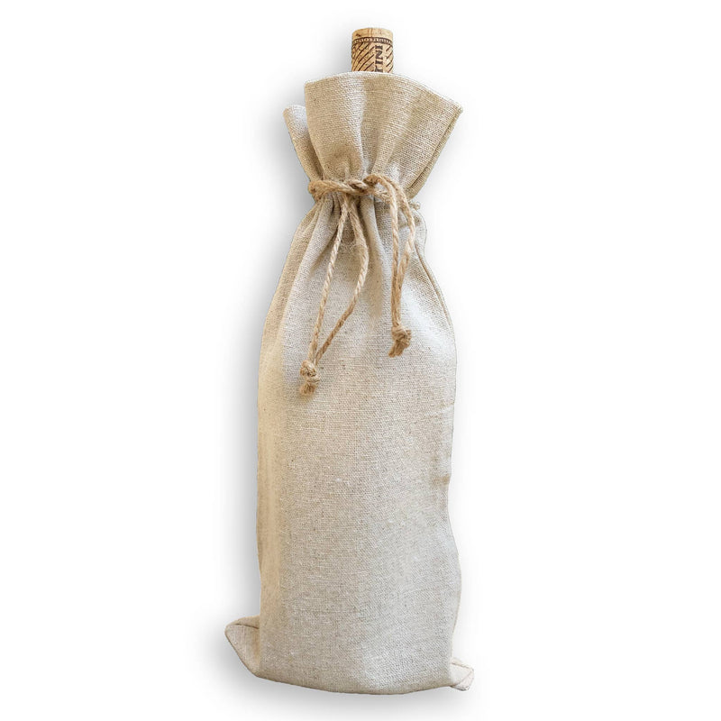 Close-up of French Graffiti | Custom Wine Bag, highlighting burlap texture and rope detail, perfect for personalizing gifts and special occasions.