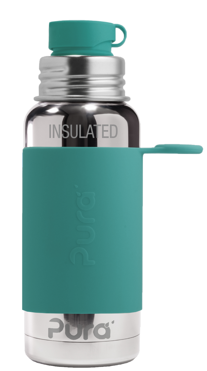 PURA STAINLESS | Big Mouth® Sport 16oz Insulated Bottle, Pink Swirl sleeve