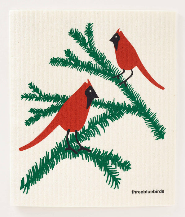 Three Bluebirds | Holiday Swedish Dishcloths.