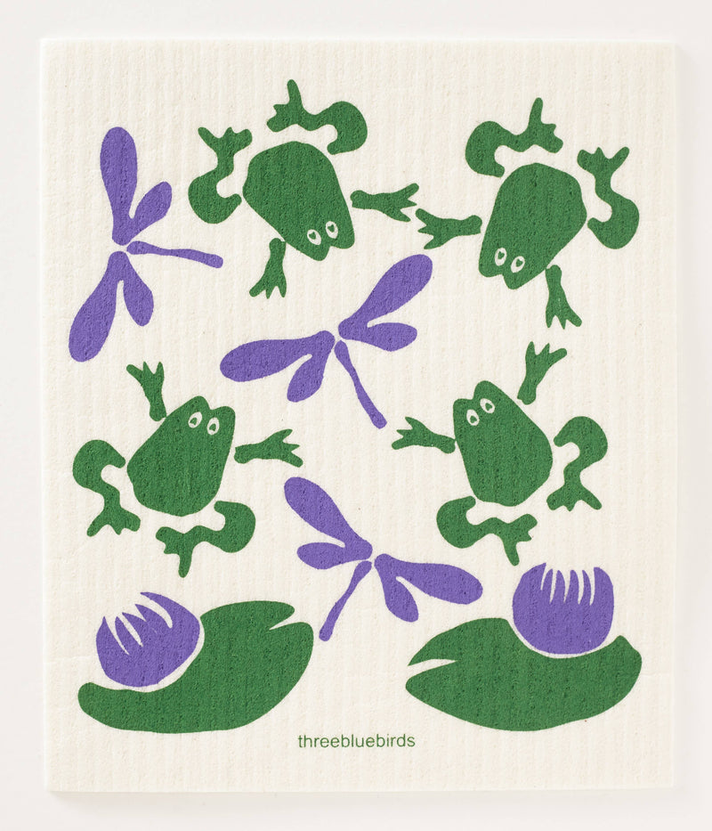 Three Bluebirds Swedish Dishcloths | Frogs and Flies Swedish Dishcloth