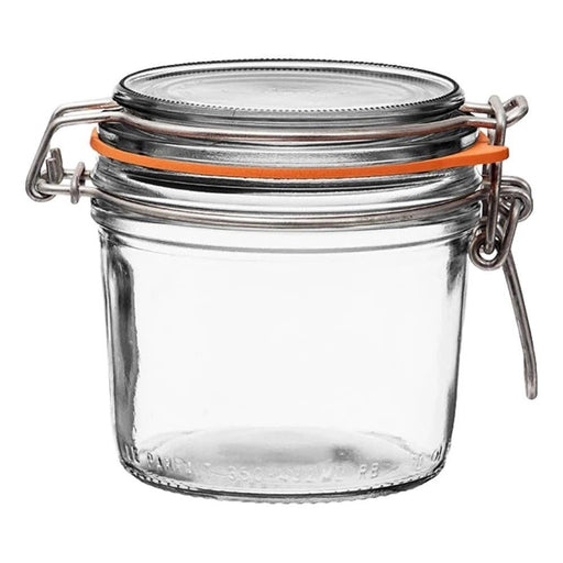 Le Parfait Super Jars - 1L, featuring hinged lid with orange gasket and metal clips, perfect for preserving freshness in Athens Cooks' curated kitchen collection.